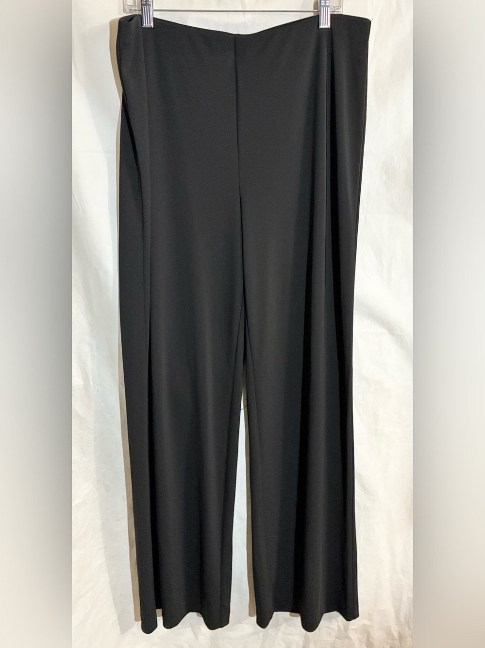 Talbots Black Slinky Pull On Pants Sz XL Wide Leg Dressy Wedding Office